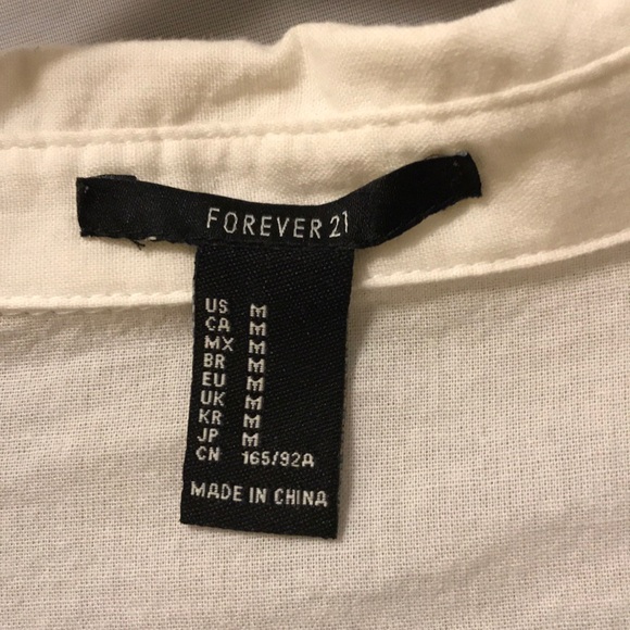 White long sleeve with open tie front - Picture 3 of 3